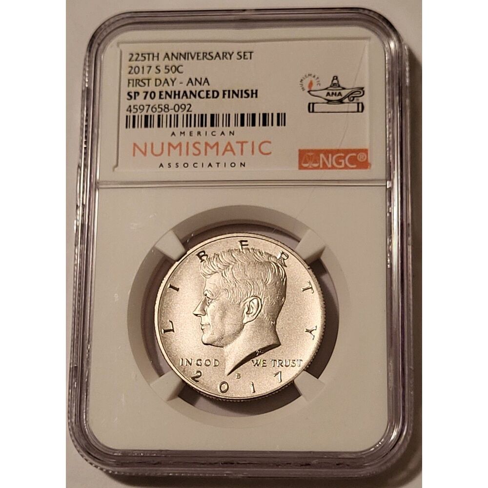 NGC 2017 S Kennedy Half Dollar Enhanced SP70 FDI ANA